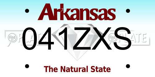 041ZXS Arkansas License Plate