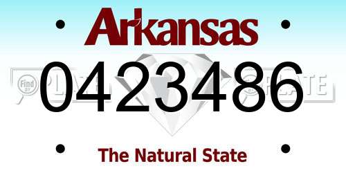 0423486 Arkansas License Plate