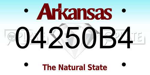04250B4 Arkansas License Plate