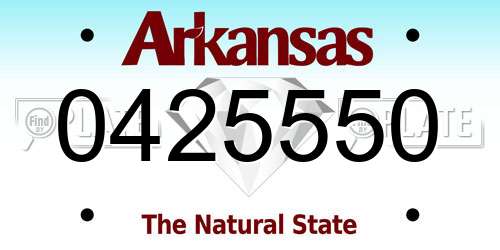 0425550 Arkansas License Plate