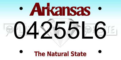 04255L6 Arkansas License Plate