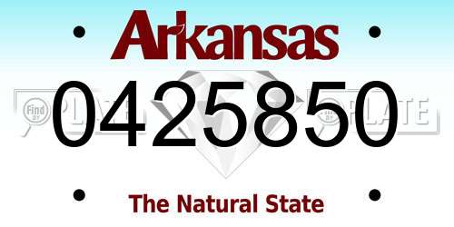 0425850 Arkansas License Plate