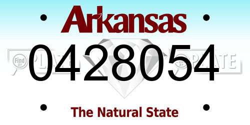 0428054 Arkansas License Plate