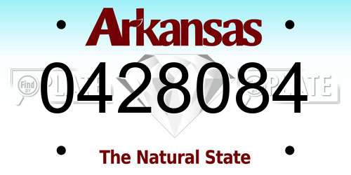0428084 Arkansas License Plate