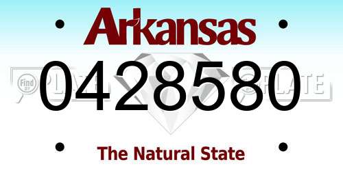 0428580 Arkansas License Plate
