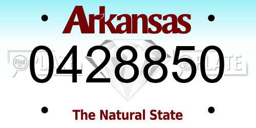 0428850 Arkansas License Plate