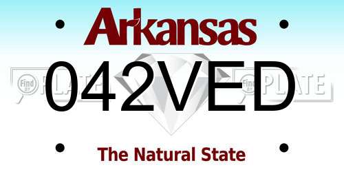 042VED Arkansas License Plate