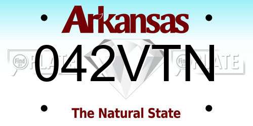 042VTN Arkansas License Plate