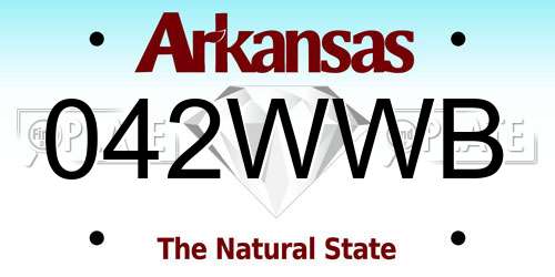 042WWB Arkansas License Plate