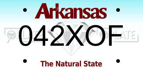 042XOF Arkansas License Plate