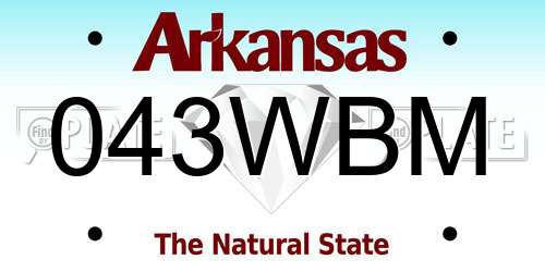 043WBM Arkansas License Plate