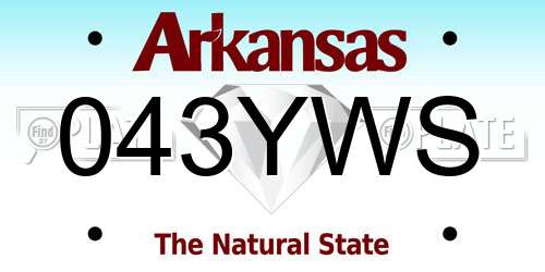043YWS Arkansas License Plate