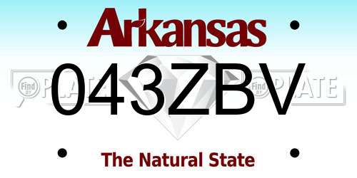 043ZBV Arkansas License Plate