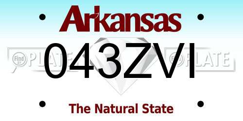 043ZVI Arkansas License Plate