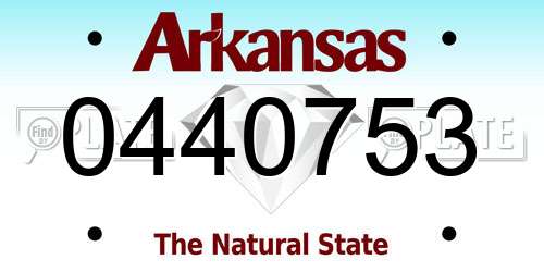 0440753 Arkansas License Plate