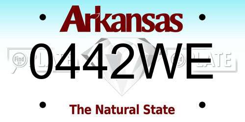 0442WE Arkansas License Plate