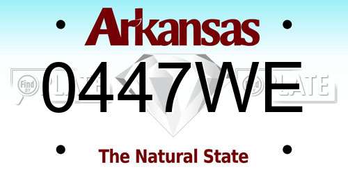 0447WE Arkansas License Plate