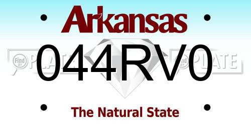 044RV0 Arkansas License Plate