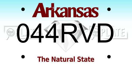 044RVD Arkansas License Plate