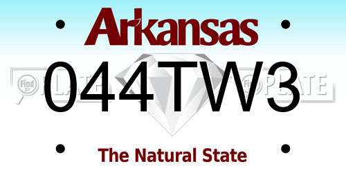 044TW3 Arkansas License Plate