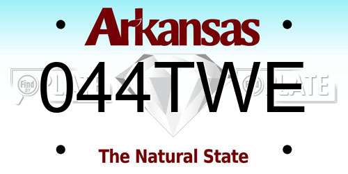 044TWE Arkansas License Plate