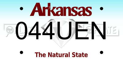 044UEN Arkansas License Plate