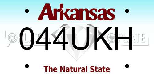 044UKH Arkansas License Plate