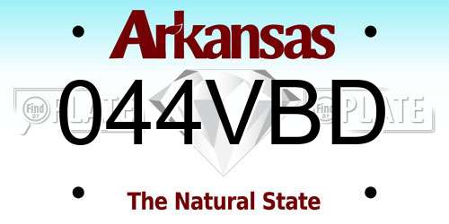 044VBD Arkansas License Plate