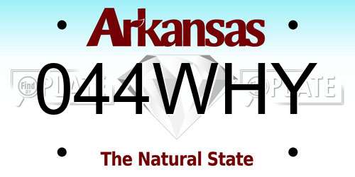 044WHY Arkansas License Plate