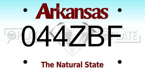 044ZBF Arkansas License Plate
