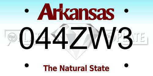 044ZW3 Arkansas License Plate