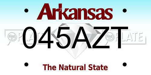 045AZT Arkansas License Plate