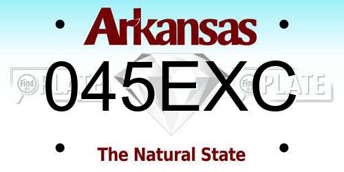 045EXC Arkansas License Plate