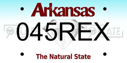 045REX Arkansas License Plate