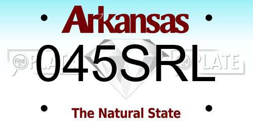 045SRL Arkansas License Plate