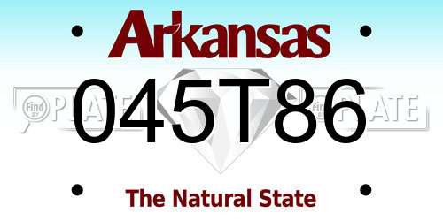045T86 Arkansas License Plate