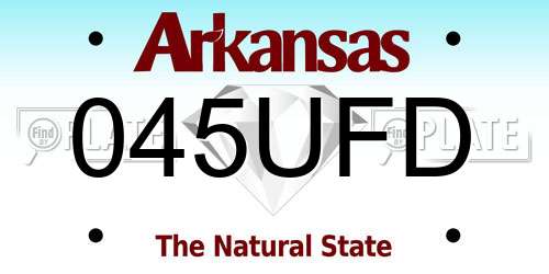 045UFD Arkansas License Plate