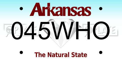 045WHO Arkansas License Plate