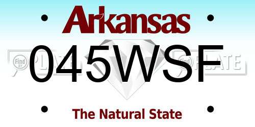 045WSF Arkansas License Plate