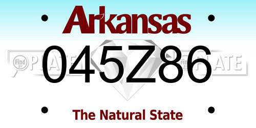 045Z86 Arkansas License Plate