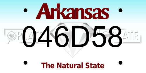 046D58 Arkansas License Plate