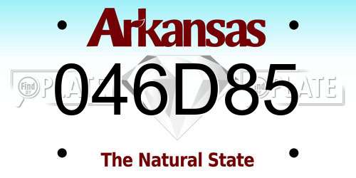 046D85 Arkansas License Plate