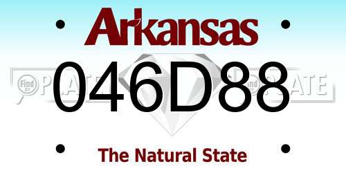 046D88 Arkansas License Plate