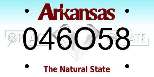 046O58 Arkansas License Plate