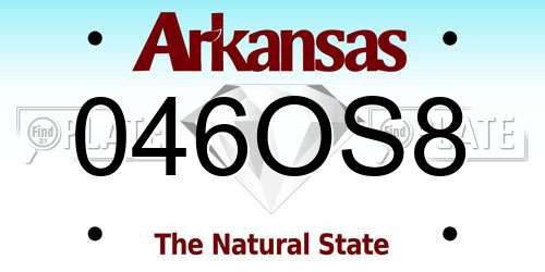 046OS8 Arkansas License Plate