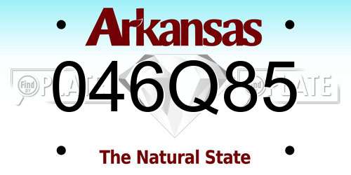 046Q85 Arkansas License Plate