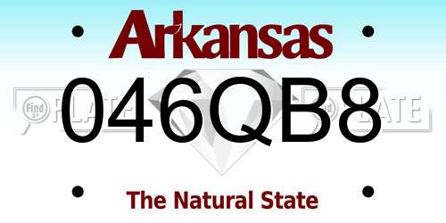 046QB8 Arkansas License Plate