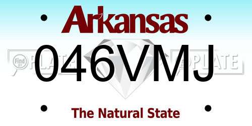 046VMJ Arkansas License Plate