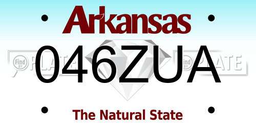 046ZUA Arkansas License Plate