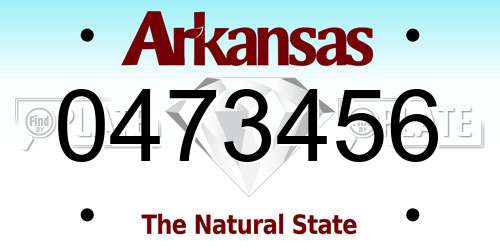 0473456 Arkansas License Plate